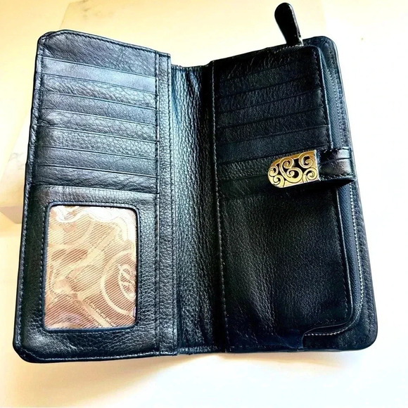 Brighton Heritage Collection Mingle Croc Embossed Large Clutch Wallet Black - Picture 8 of 11